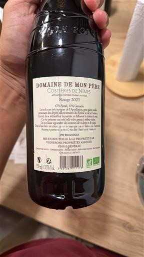 Vale do Ródano Costières de Nîmes Domaine Mon Père 2021