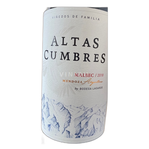 Mendoza Bodega Lagarde Altas Cumbres 2018