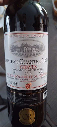 Bordeaux Graves Château Chante l'Oiseau 2019