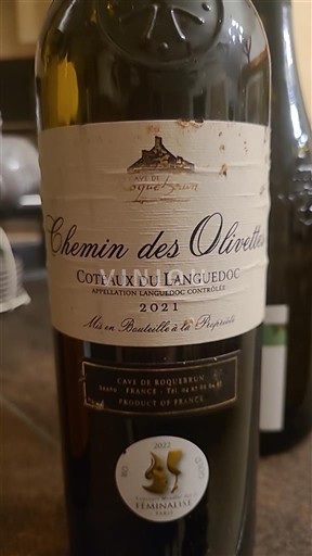 Languedoc Coteaux du Languedoc Cave de Roquebrun Chemin des Olivettes 2021
