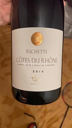 Thung lũng Rhône Côtes-du-rhône Patrice Magni Richette 2016