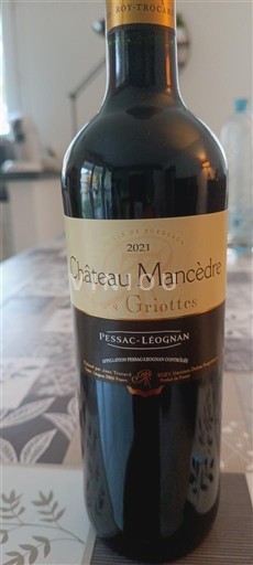 Bordeaux Pessac-Léognan Château Mancèdre Griottes 2021