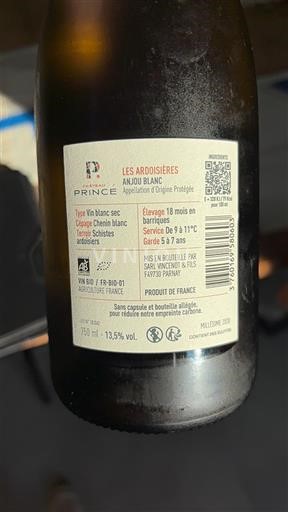 Thung lũng sông Loire Anjou Prince Les Ardoisières 2019