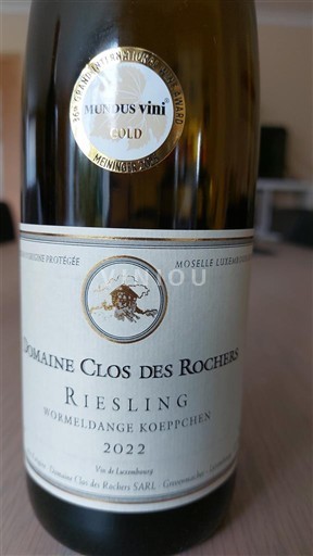 Mosela Luxemburgués Mosela Luxemburgesa Clos des Rochers Wormeldange Koeppchen 2022