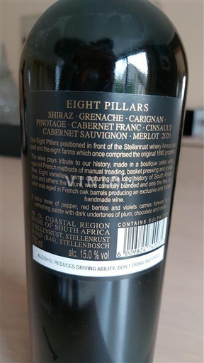 Regione Costiera Stellenbosch Stellenrust Eight Pillars 2020