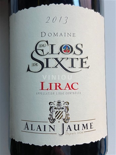 Rhônen laakso Lirac Domaine Clos Sixte (Alain Jaume) 2013
