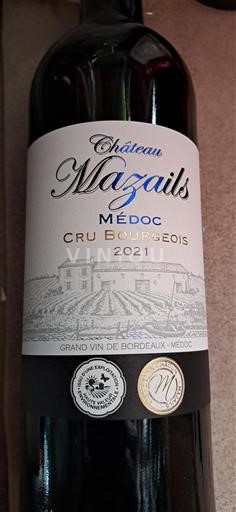 Bordeaux Médoc Cru Bourgeois Château Mazails 2021
