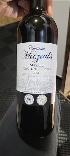 Bordeaux Médoc Cru Bourgeois Château Mazails 2021