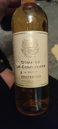 Bordeaux Sauternes Domaine Coussères 2016