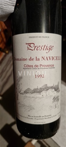 Provence Côtes-de-Provence Domaine La Navicelle Prestige 1992