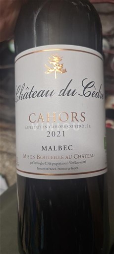 Tây Nam Cahors Château Cèdre 2021
