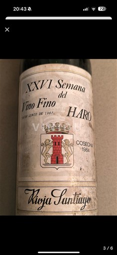 La Rioja Rioja Rioja Santiago XXVI Semana del Vino Fino Haro 1984