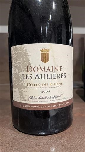 Rhônedalen Côtes du Rhône Domaine Les Aulières 2006