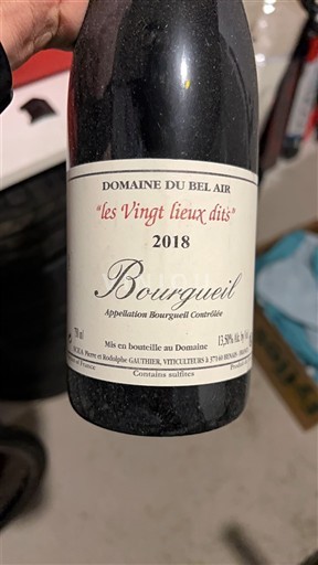 Údolí Loiry Bourgueil Domaine Bel Air les Vingt lieux dits 2018