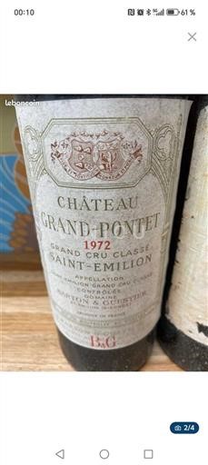 Bordeaux Saint-Émilion Grand Cru Château Grand Pontet 1972