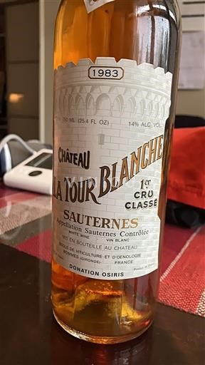 Bordeaux Sauternes Premier Cru Château La Tour Blanche 1983
