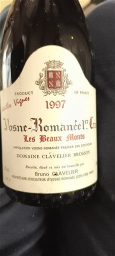 Bourgondië Vosne-Romanée Premier Cru Domaine Clavelier Les Beaux Monts 1997