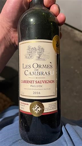 Languedoc und Roussillon Pays d'Oc Les Ormes de Cambras Cabernet Sauvignon 2016