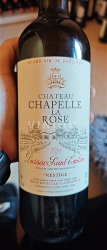 Bordeaux Lussac-saint-émilion Château Chapelle La Rose Prestige 2011
