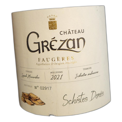 Languedoc Faugères Château Grézan Schistes Dorés 2021
