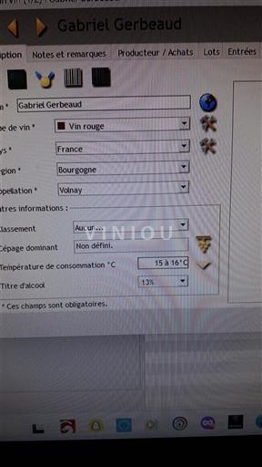 Burgundy Volnay Gabriel Gerbeaud Non-Vintage