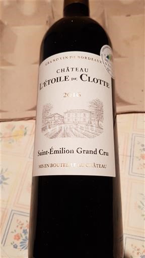 Burdeos Saint-Émilion Gran Cru Grand Cru Château L'Étoile de Clotte 2016