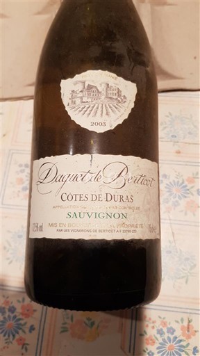 Lounais-Ranska Côtes-de-duras Daguet de Berticot Sauvignon 2003
