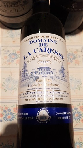 Bordeaux Côtes-de-Bordeaux Domaine La Caresse 2008