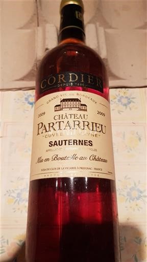 Bordeaux Sauternes Château Partarrieu Le Vayne 2009