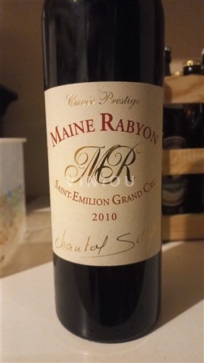 Bordeaux Saint-Émilion Grand Cru Grand Cru Maine Rabyon Prestige 2010