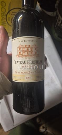 Bordeaux Médoc Cru Bourgeois Château Preuillac 2003
