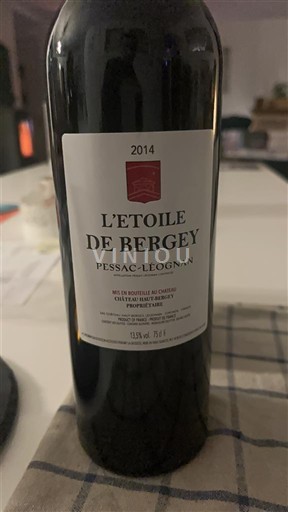 Bordeaux Pessac-Léognan Château Bergey L'Étoile de Bergey 2014
