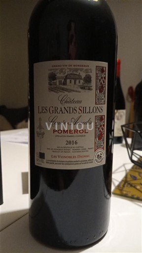 Bordeaux Pomerol Château Les Grands Sillons Années 2016