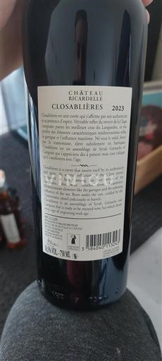 Languedoc La Clape Château Ricardelle Closablieres 2023