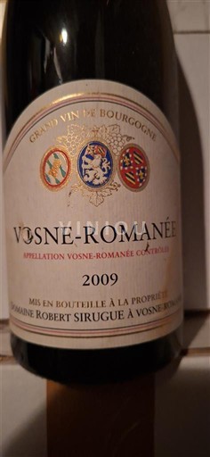 Burgundy Vosne-Romanée Domaine Robert Sirugue 2009