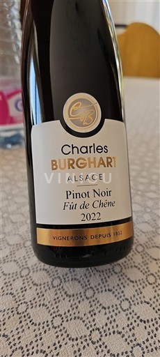 Vin Rouge sec Pinot Noir Fût de Chêne Charles Burghart 2022 Ranska Alsace Vin de France