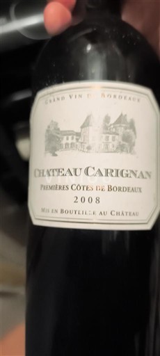 Bordeaux Những sườn đầu tiên của Bordeaux Château Carignan 2008