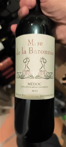 Bordeaux Médoc Baron Philippe de Rothschild Mise de la Baronnerie 2013