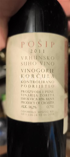 Dalmatia Korčula Vinarija Toreta Pošip 2011