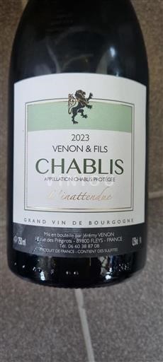 Burgundi Chablis Venon & Fils L'inattendue 2023