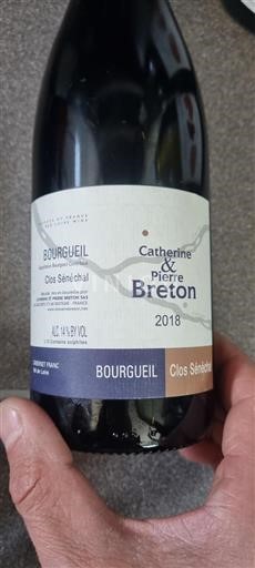 Vallée de la Loire Bourgueil Domaine Catherine & Pierre Breton Clos Sénéchal 2018