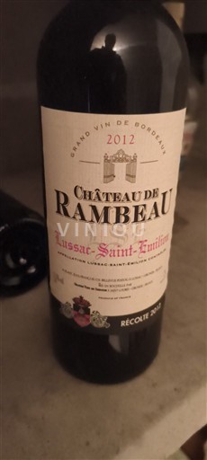 Bordeaux Lussac-saint-émilion Château Rambeau 2012