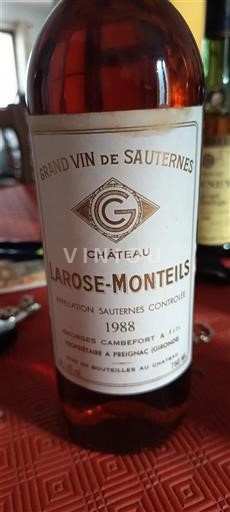 Bordeaux Sauternes Château Larose-Monteils 1988