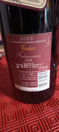 Veneto Bagnoli Friularo Assovini Veneto e Cantine S.C.A Ambasciatore 2004