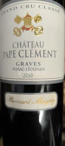 Bordeaux Pessac-Léognan Grand Cru Classé Château Pape Clément 2010