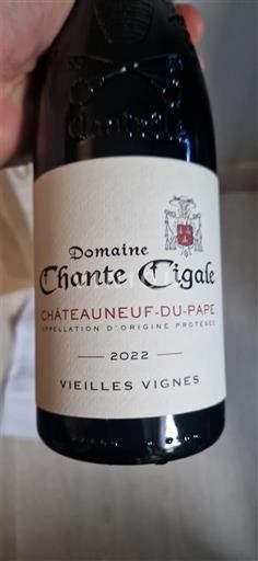Viner Rouge sec Vieilles Vignes Domaine Chante Cigale 2022 Frankrike Rhônedalen Châteauneuf-du-Pape AOC