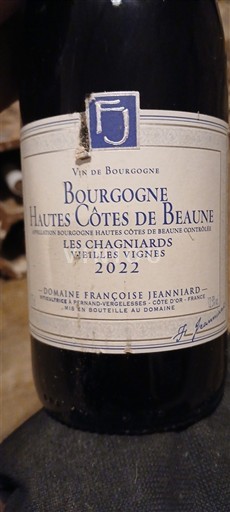 Borgonha Não especificado Domaine Françoise Jeanniard Les Chagniards Vieilles Vignes 2022