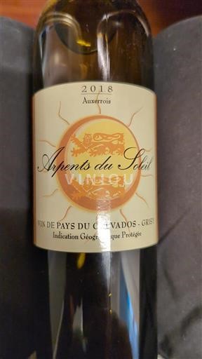 Normandia Calvados Arpents du Soleil Auxerrois 2018