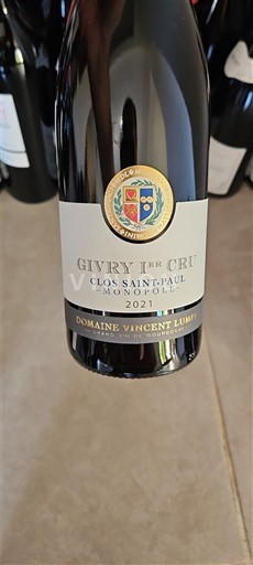 Bourgogne Givry Premier Cru Domaine Vincent Lumpp Clos Saint-Paul Monopole 2021