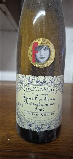 Alsace Gewurztraminer Grand Cru Régine Zimmer 2007